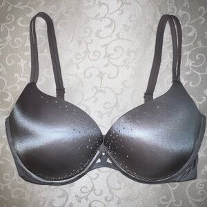 Victoria’s Secret Very Sexy Push-Up Crystal Rhinestone Embellished Grey Bra